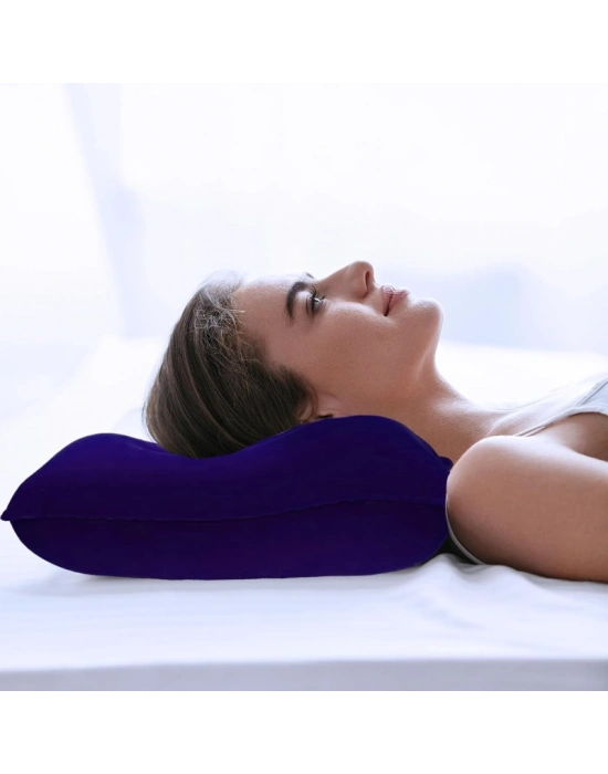 Şişme Kamp ve Yolculuk Yastığı - Ergonomik - Kadife Yüzey