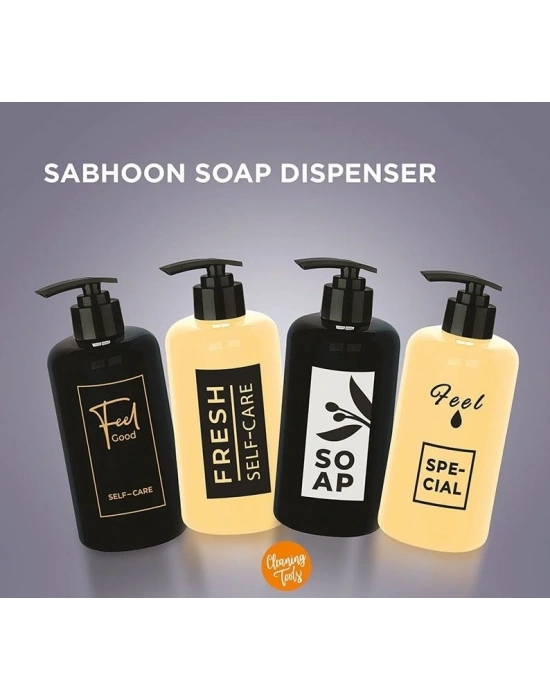 Sıvı Sabunluk Yuvarlak Plastik Pompalı 500 Ml - Siyah