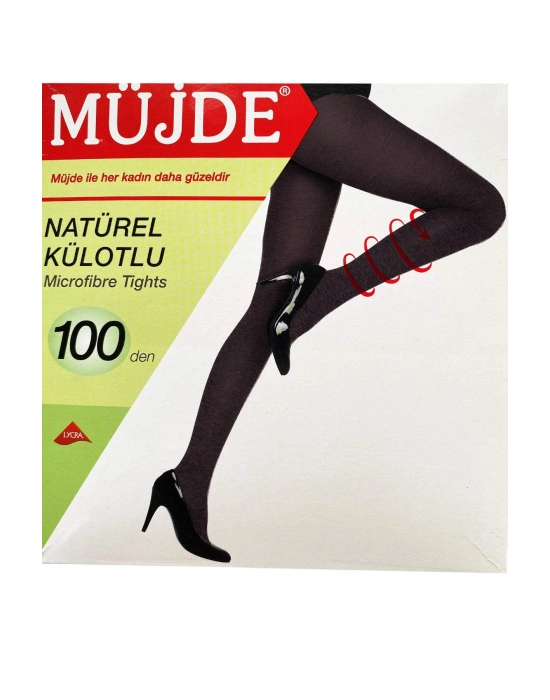 Siyah 100 Denye Kalın Külotlu Çorap Opak Naturel Esnek