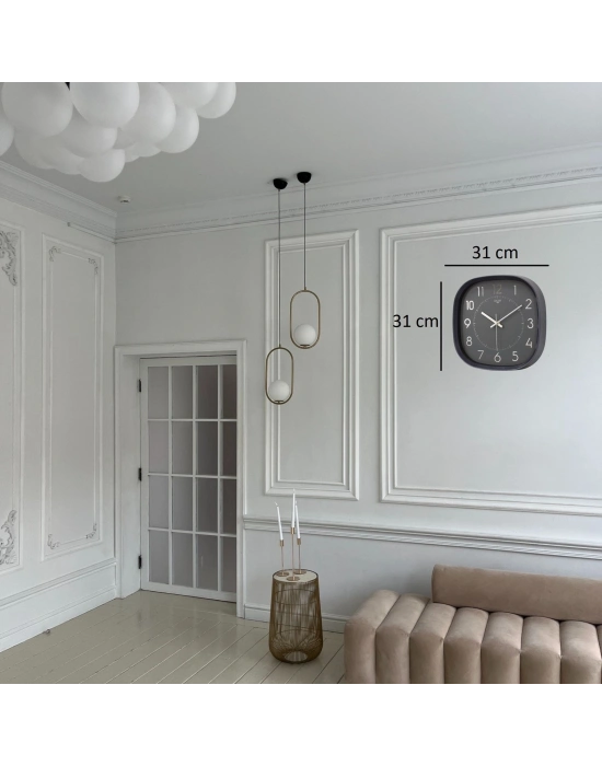 Siyah 31 Cm Dekoratif Duvar Saati