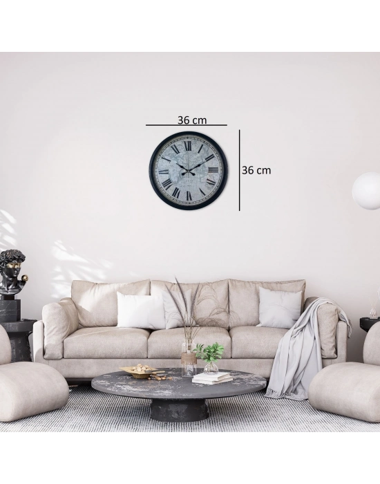 Siyah 36 Cm Atlas Tasarım Duvar Saati