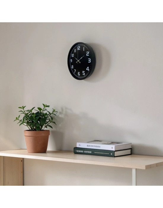 Siyah 36 Cm Modern Duvar Saati