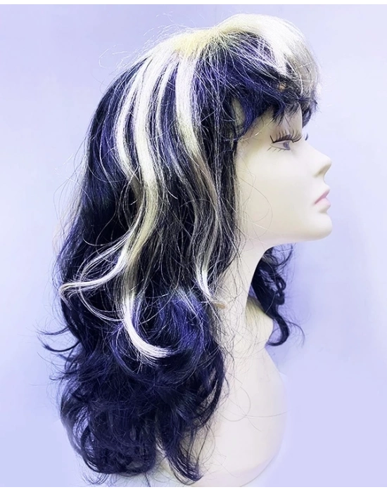 Siyah Altın Renk Dracula Vampir Cadı Peruğu Parti Peruğu