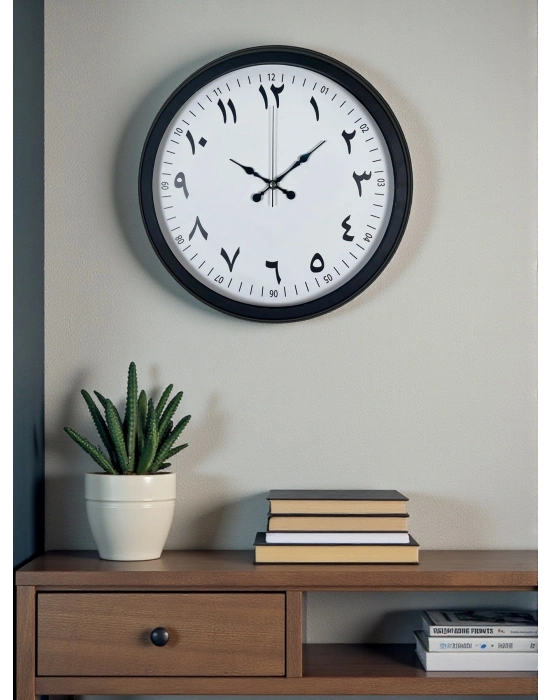 ® Siyah Arapça Rakamlı 40 Cm Metal Duvar Saati