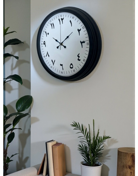 ® Siyah Arapça Rakamlı 40 Cm Metal Duvar Saati