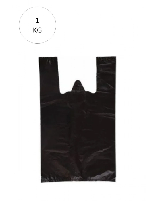 Siyah Atlet Poşet Orta Boy 29x50 cm Takriben 85 Adet 1 Kg