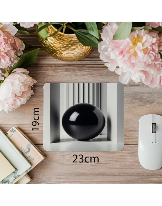 Siyah Beyaz Dengeyle Sanatsal Mousepad - 19x23 cm 2 mm Dikdörtgen İthal Baskılı Mouse Pad