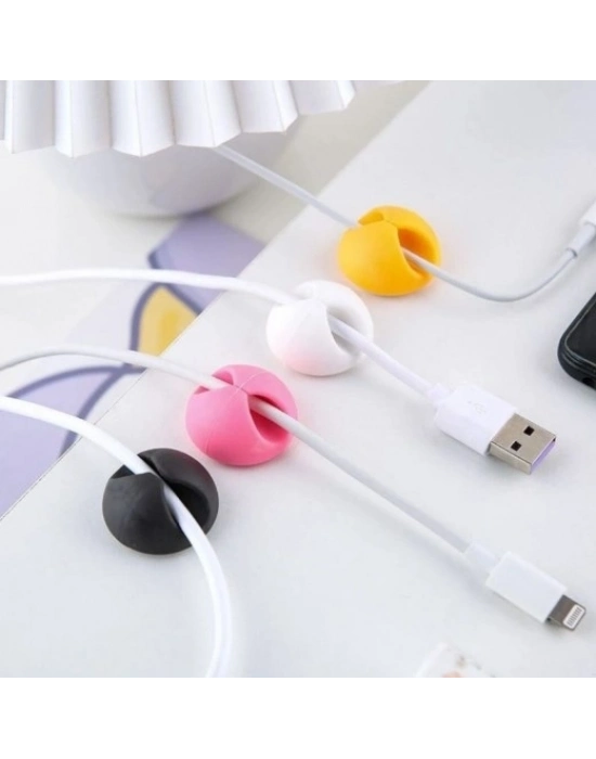 ® Siyah Beyaz Kablo Sabitleme Klipsi 10 lu