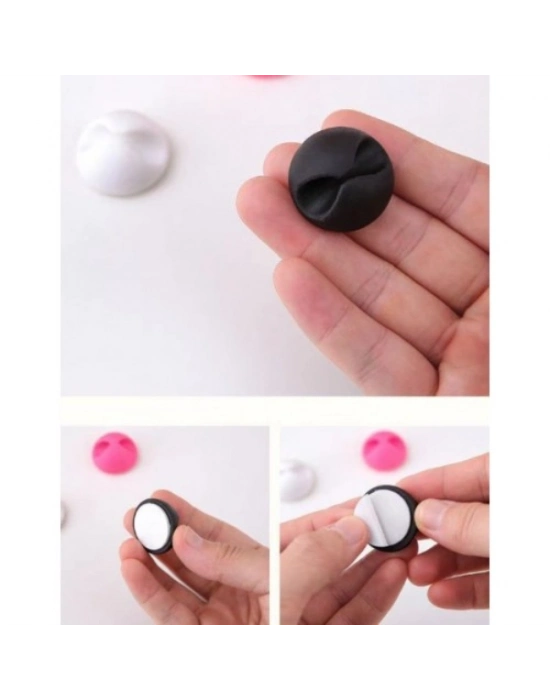 Siyah Beyaz Kablo Sabitleme Klipsi 10lu