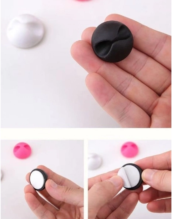 ® Siyah Beyaz Kablo Sabitleme Klipsi 10 lu