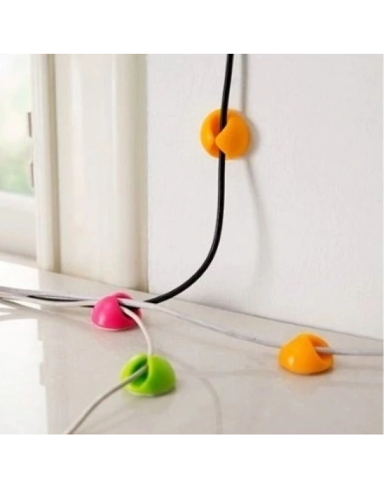 ® Siyah Beyaz Kablo Sabitleme Klipsi 10 lu