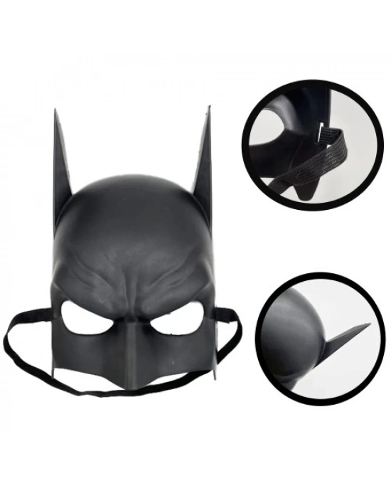 Siyah Çocuk Batman Maskesi Lastikli