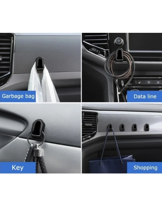 Siyah Çok Amaçlı Yapışkanlı Kanca 10 lu