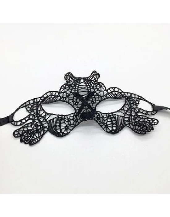 Siyah Dantel İşlemeli Balo Maskesi 11 No
