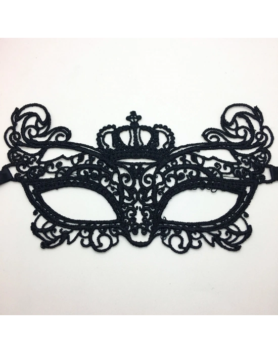 Siyah Dantel İşlemeli Balo Maskesi 9 No