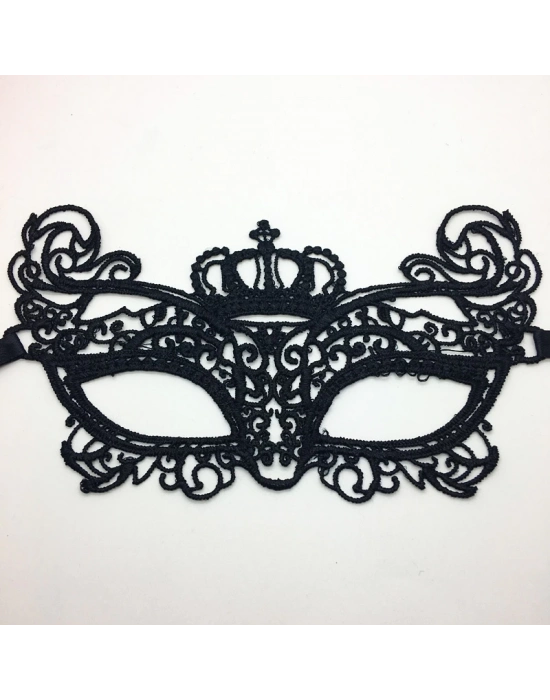 Siyah Dantel İşlemeli Balo Maskesi 9 No