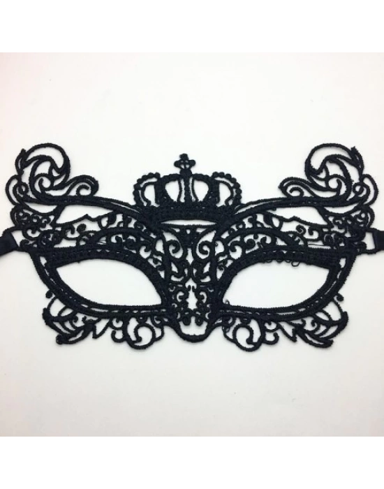 Siyah Dantel İşlemeli Balo Maskesi 9 No