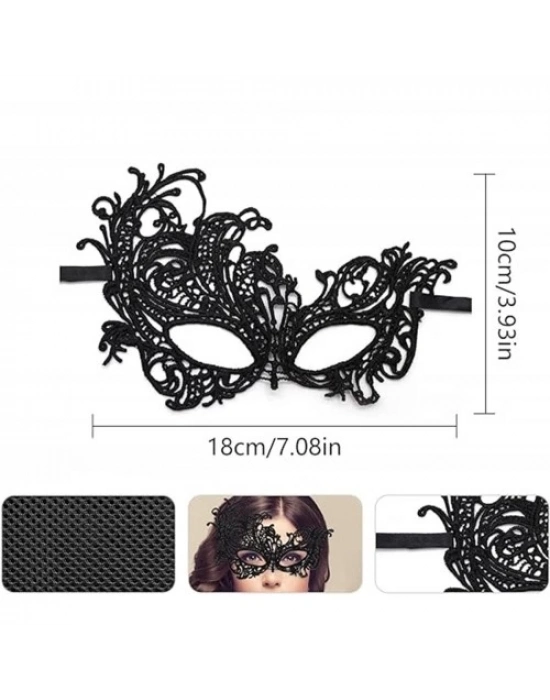Siyah Dantel İşlemeli Parti Maskesi