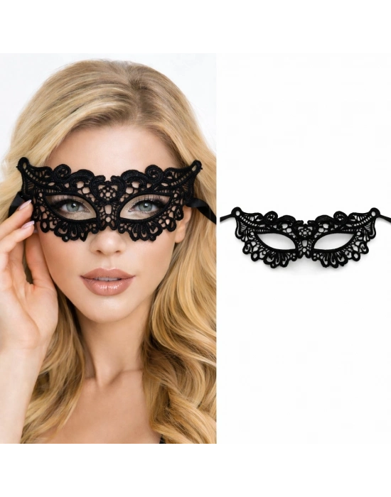 Siyah Dantel Venedik Maskesi Kadın – Zarif Parti & Balo Maskesi 8 No