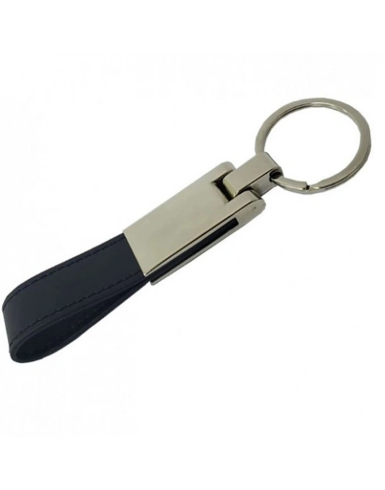 Siyah Deri Metal Anahtarlık