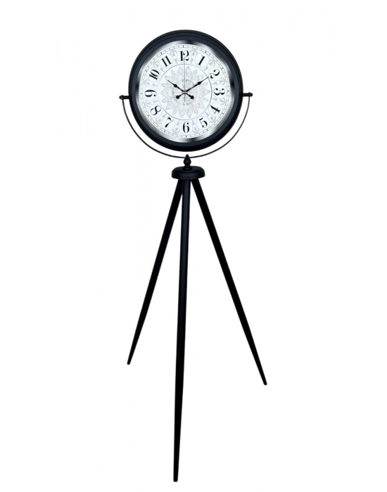 ® Siyah Desenli Şık Tripod Ayaklı Saat