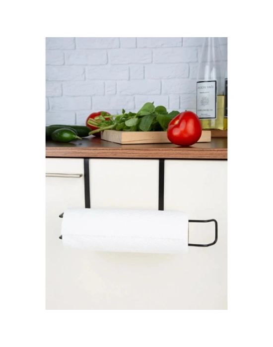 Siyah Dolap İçi Kağıt Havluluk Askı