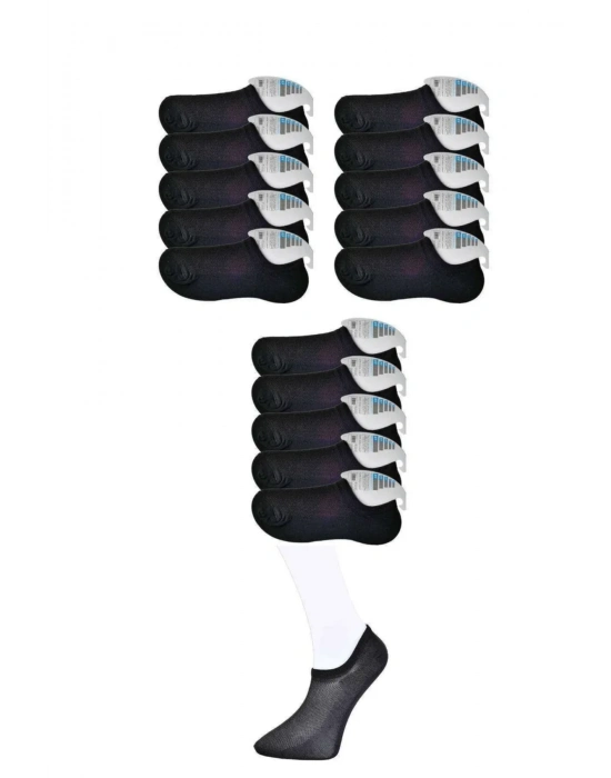 Siyah Erkek Görünmez Çorap 15 çift