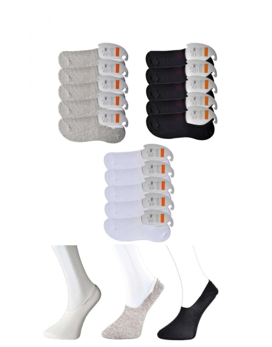 Siyah Gri ve Beyaz Erkek Babet Çorap 15 çift