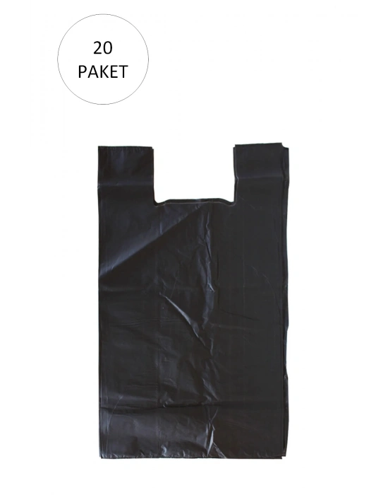 Siyah Hışır Atlet Poşet Mini Boy 22x31 cm 20 Paket Takriben 10.000 Adet