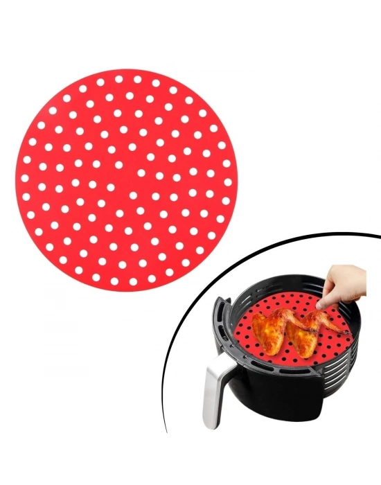®  Siyah Isıya Dayanıklı Yıkanılabilir Silikon Fırın Ve Airfryer Yuvarlak Model Pişirme Matı 20 Cm