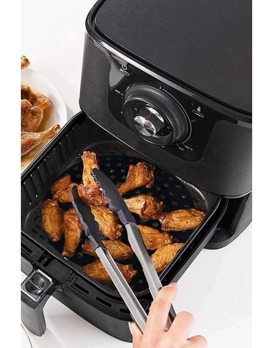 ®  Siyah Isıya Dayanıklı Yıkanılabilir Silikon Fırın Ve Airfryer Yuvarlak Model Pişirme Matı 20 Cm