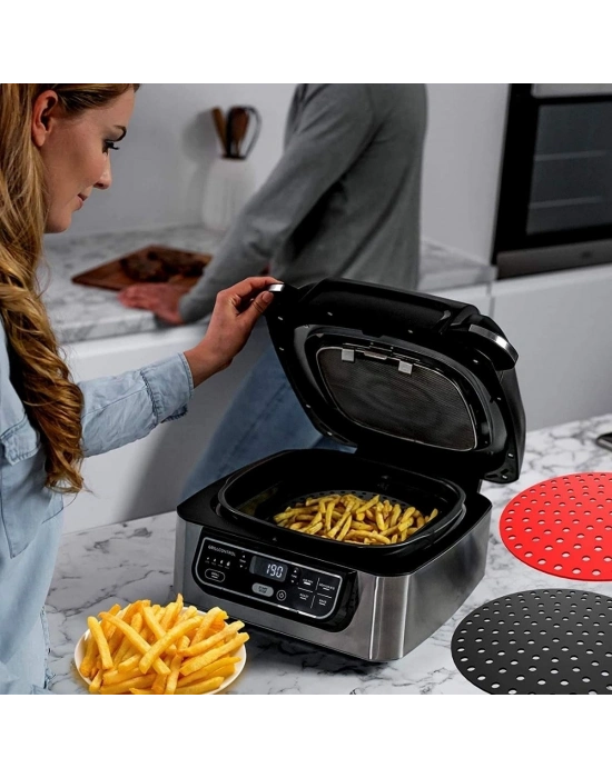 ®  Siyah Isıya Dayanıklı Yıkanılabilir Silikon Fırın Ve Airfryer Yuvarlak Model Pişirme Matı 23 Cm