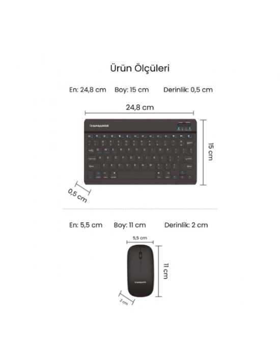 Siyah Kablosuz Klavye Ve Mouse Seti