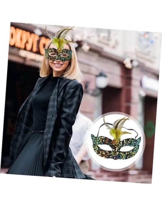 Siyah Kadife Parti Maskesi