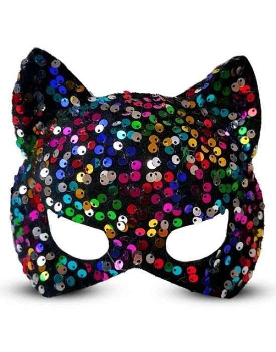 Siyah Kadife Payetli Parti Maskesi