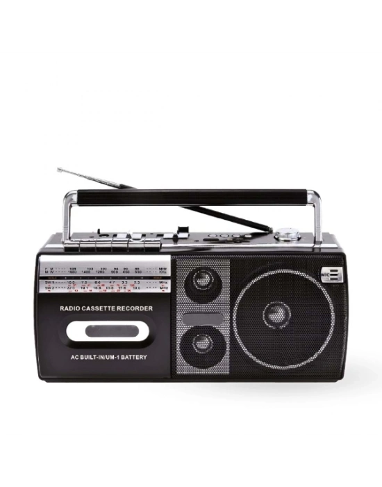 Siyah Kaset Çalar - Bluetooth USB TF AUX FM Özellikli