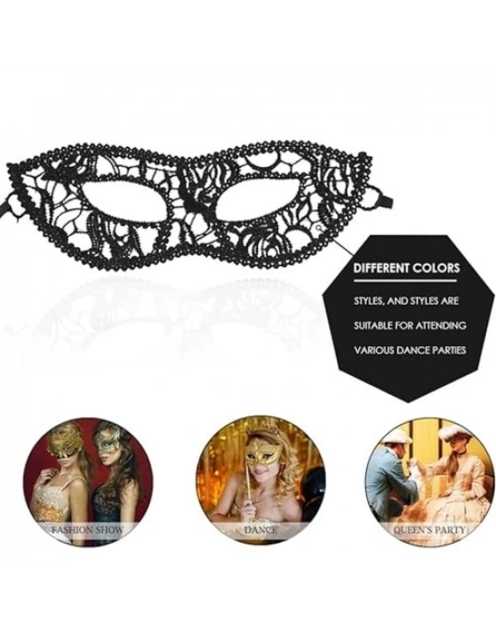 Siyah Kedi Model Dantel Parti Maskesi 12 No