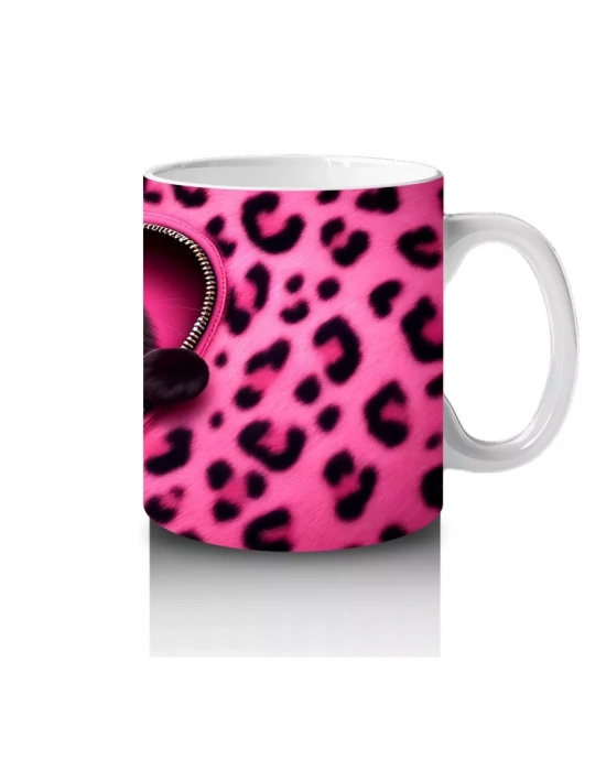 Siyah Kediler ve Pembe Kalp – Baskılı Kahve Kupası