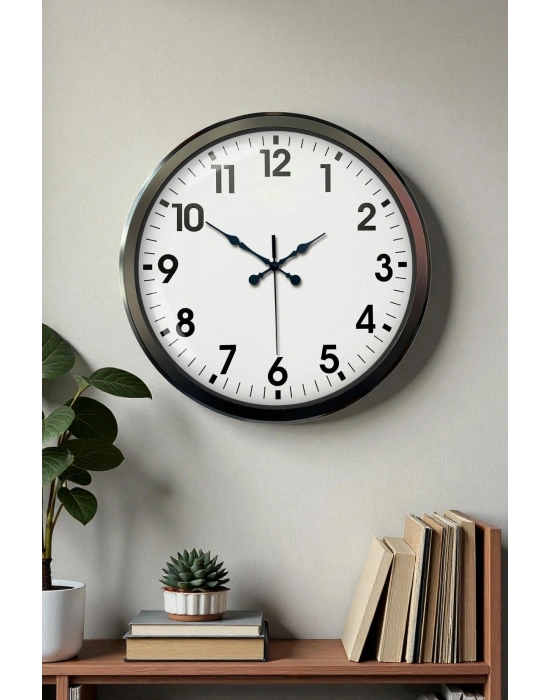 ® Siyah Klasik 52 Cm Modern Duvar Saati