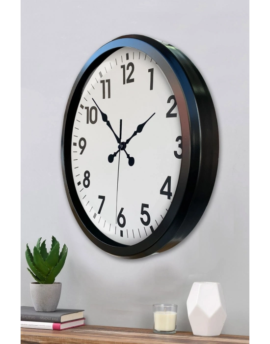 ® Siyah Klasik 52 Cm Modern Duvar Saati