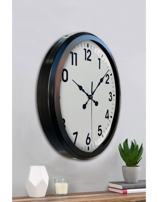 ® Siyah Klasik 52 Cm Modern Duvar Saati