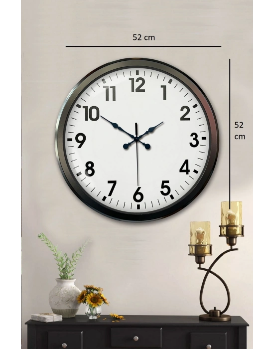 ® Siyah Klasik 52 Cm Modern Duvar Saati