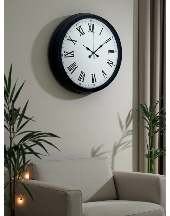 ® Siyah Klasik & Şık 40 Cm Metal Duvar Saati