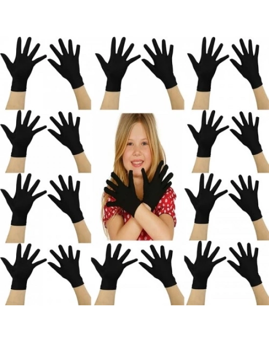 Siyah Likralı Bando Gösteri Eldiveni (10 Çift)