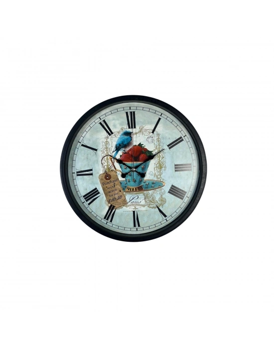 Siyah Paris Garden Dekoratif 36 Cm Duvar Saati