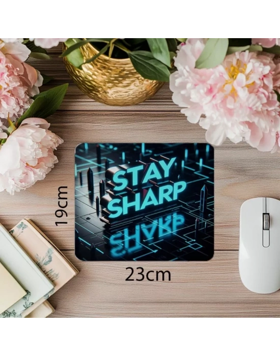 Siyah Parlak Zeminli Netlik Temalı Mouse Pad - 19x23 cm 2 mm Dikdörtgen İthal Baskılı Mouse Pad