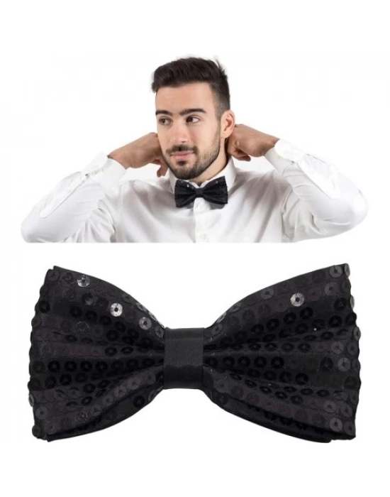 Siyah Payetli Pullu Papyon