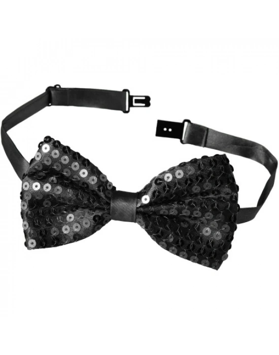 Siyah Payetli Pullu Papyon