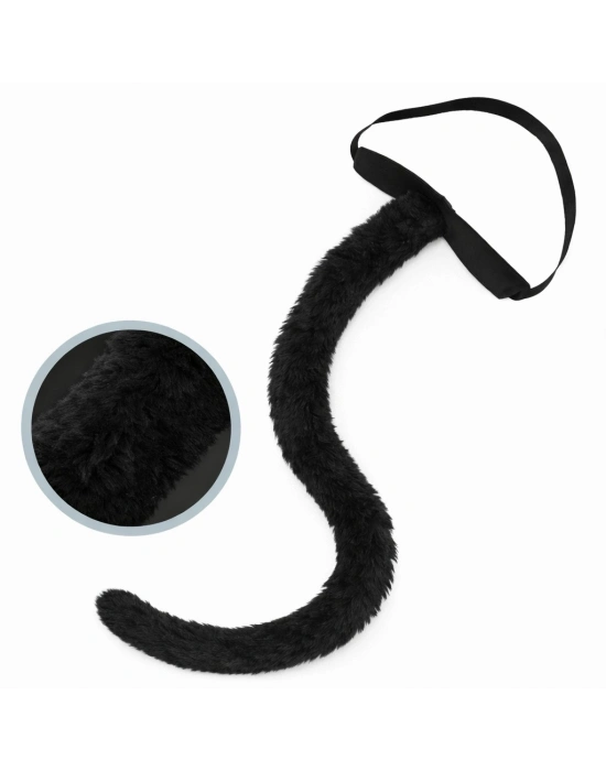 Siyah Peluş Kuyruk Şekil Verilebilir 70 cm