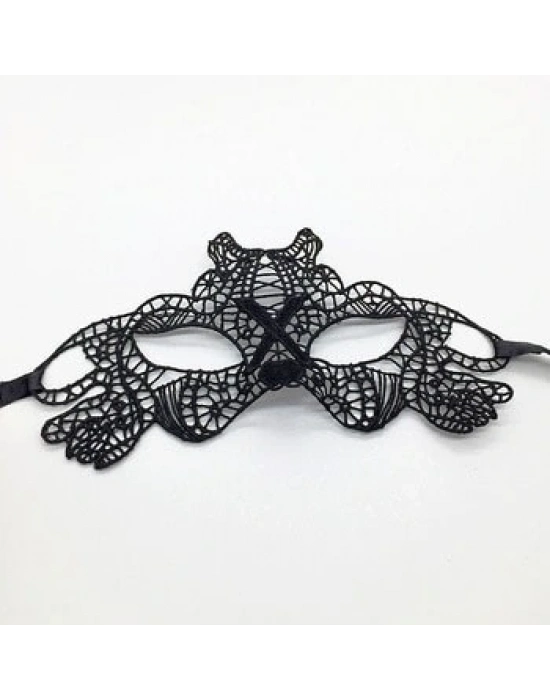 Siyah Renk Dantel Kesim Dantel İşlemeli Balo Parti Maskesi 11 No